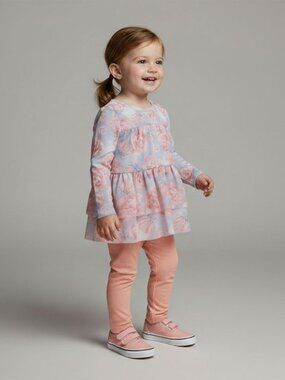 NWT Isobella & Chloe Top & Legging Set Rose Garden Knit & Mesh